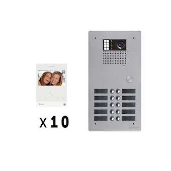 Kit 10 appels vidéo avec platine de rue alu 5mm GTV62|Golmar-BITGKVG2P-210