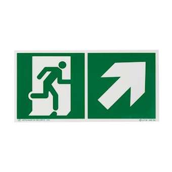Pictogramme autocollant évacuation avec flèche vers le haut à droite|Ura-URA956762