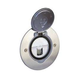 Prise de sol simple RJ45 catégorie6 FTP avec platine ronde - inox brossé|Legrand-LEG089771