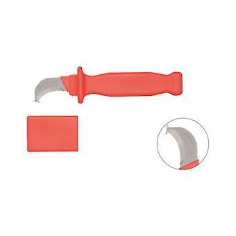 Couteau à dégainer avec lame courbe avec semelle de protection|Klauke-KKEKL642HK