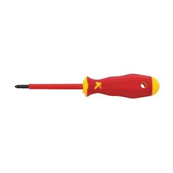 Tournevis isolé 1000 V pour vis cruciforme Pozidriv PZ2, long. de la lame: 100mm|Klauke-KKEKL120PZ2IS