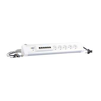 Bloc salle de réunion table U - 5x2P+T +switch 6 ports+1 HD15 -cordon 2P+T/RJ45|Legrand-LEG054672