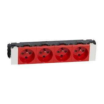 Prise 4x2P+T détrompage Mosaic Soluclip goulotte clippage direct 8 modules|Legrand-LEG077124