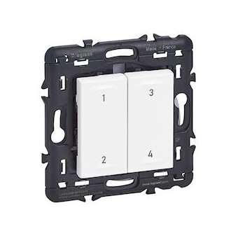 Commande 4 scénarios sans fil sans pile Mosaic with Netatmo - blanc|Legrand-LEG077026L