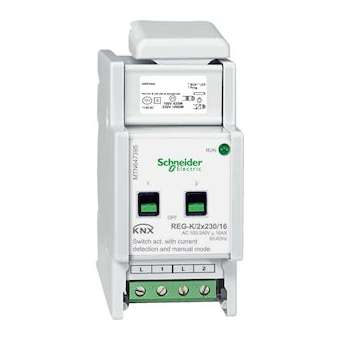 KNX - actionn. de commutation - 2x230V - 16A - à détection courant+cde manuelle|Schneider Electric-SCHMTN647395