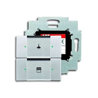 Poussoir 2 Touches Bcu Intégrée Aluminium Argent|ABB-ABB587240