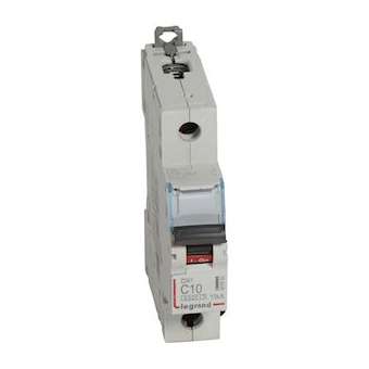 Disj. DX³ 6000kA 10kA arrivée haute/départ bas à vis 10A -courbe C -1 module|Legrand-LEG407652