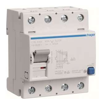 Interrupteur différentiel 4P 40A 30mA type B NK|Hager-HAGCDB440F