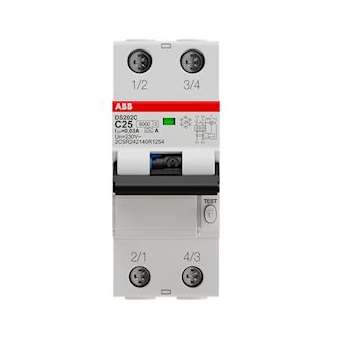 Disjoncteur Différentiel (DS202C) 2P 6/10Ka C-25A 30mA Type A|ABB-ABB472155