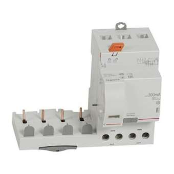 Bloc diff adaptable vis DX³ pour disj 1 mod/pôle 4P 400V~ 40A typeAC 300mA sél|Legrand-LEG410520
