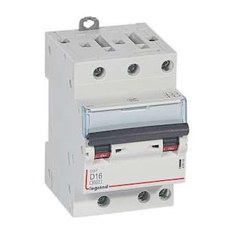 Disjoncteur DX³ 6000-vis/vis-3P-400V~-16A-10kA-courbe D-peigne HX³ opti 4P -3M|Legrand-LEG408068