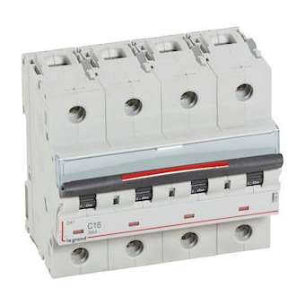 Disjoncteur DX³ 36kA arrivée haute/départ bas vis 4P 16A - courbe C - 6 mod|Legrand-LEG410034