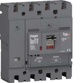 Disjoncteur Boitier Moulé h3+ P250 TM ADJ 4P4D N0-100% 160A 50kA FTC|Hager-HAGHMT161DR
