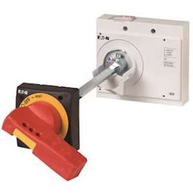 Poignée rotative à commande rompue sur porte rouge-jaune 60mm axe max., taille 3|Eaton industries-EONNZM3-XTVDVR-60-NA