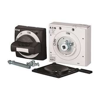 Poignée rotative à commande rompue sur porte, noire, verrouillable, taille 2|Eaton industries-EONNZM2-XTVDV-0-NA