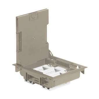 Boîte de sol à équiper hauteur 75-105mm 12 modules - couvercle revêtement beige|Legrand-LEG089607