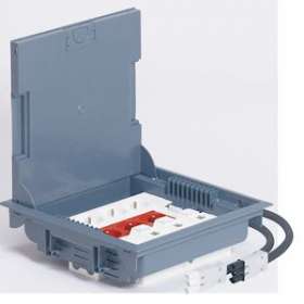 Boîte de sol grise 18 modules horizontale 3X2P+T+3X2P+T détrompée+3RJ45 Cat6 FTP|Legrand-LEG089646
