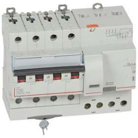 Disj. diff monobloc DX³6000 10kA arrivée haut/départ bas vis 4P 50A typeAC 30mA|Legrand-LEG411191