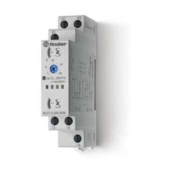 Tempo 6 fonctions multitension 1RT 16A 12-240V AC/DC, de 0,1s à 24h|Finder-FID800102400000