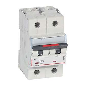 Disjoncteur DX³ 36kA arrivée haute/départ bas vis 2P 25A - courbe C - 3 mod|Legrand-LEG410010