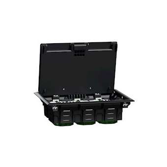 Unica System+ - Boîtier de sol L 3x4mod ou 6 postes - plastique - IK08 IP20|Schneider Electric-SCHINS52122