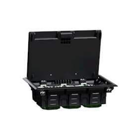 Unica System+ - Boîtier de sol L 3x4mod ou 6 postes - plastique - IK08 IP20|Schneider Electric-SCHINS52122