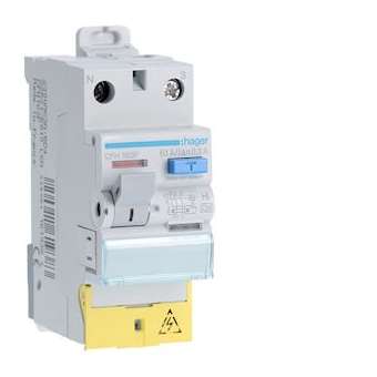 Interrupteur différentiel 1P+N 63A 300mA type haute immunité à bornes décalées|Hager-HAGCFH163F