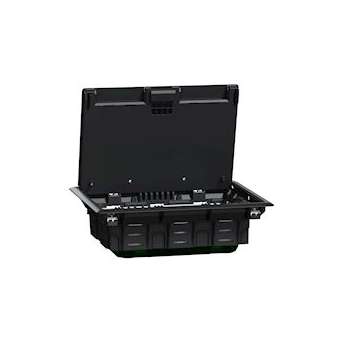 Unica System+ - Boîtier de sol L 2x2x4mod ou 8 postes - plastique - IK08 IP20|Schneider Electric-SCHINS52124