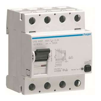 Interrupteur différentiel 4P 40A 300mA type B NK|Hager-HAGCFB440F