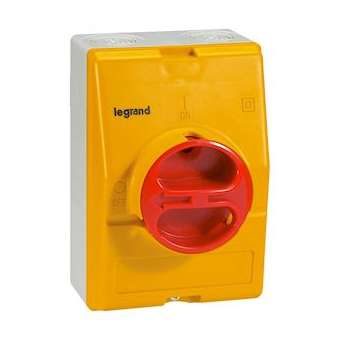 Boîtier vide inter-sectionneur rotatif composable 3P/4P 25A/32A jaune/rouge|Legrand-LEG022242