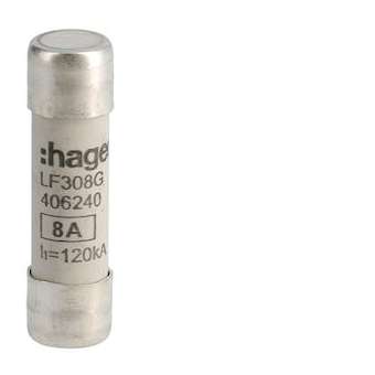 Cartouche fusible industrielle 10x38 gG 8A|Hager-HAGLF308G