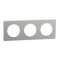 Odace Touch, plaque Aluminium martelé liseré Blanc 3 postes horiz./vert. 71mm|Schneider Electric-SCHS520806K