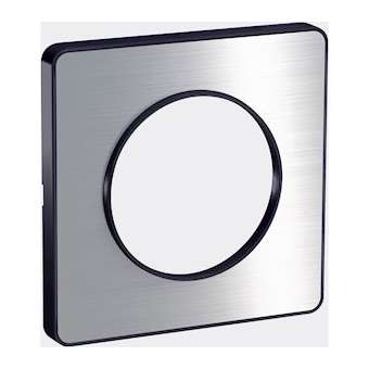 Odace Touch, plaque Aluminium brossé avec liseré Anthracite 1 poste|Schneider Electric-SCHS540802J