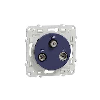 Odace, prise TV/FM/SAT, 1 entrée, à vis, Cobalt|Schneider Electric-SCHS550461