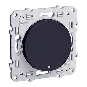Odace, poussoir lumineux Anthracite, 10 A, à vis, LED bleu 0,15 mA localisation|Schneider Electric-SCHS540276