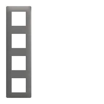 essensya Plaque 4 postes réversible entraxe 71mm Graphite|Hager-HAGWE424