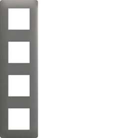 essensya Plaque 4 postes réversible entraxe 71mm Graphite|Hager-HAGWE424