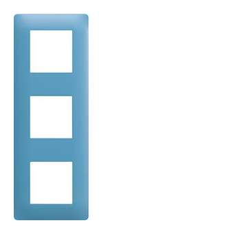 Essensya Plaque 3 postes réversible entraxe 71mm Bleu émail|Hager-HAGWE443