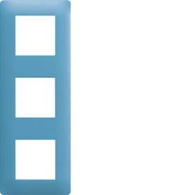 Essensya Plaque 3 postes réversible entraxe 71mm Bleu émail|Hager-HAGWE443