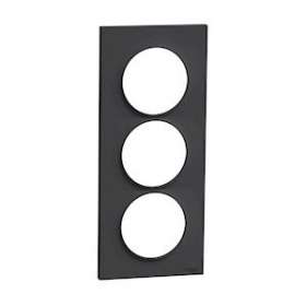 Odace Styl, plaque Anthracite 3 postes verticaux entraxe 57mm|Schneider Electric-SCHS540716