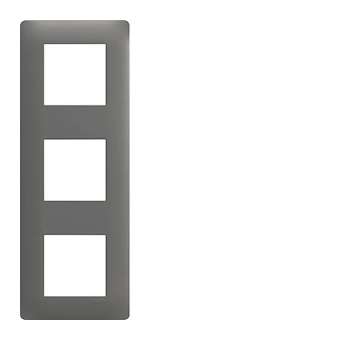 Essensya Plaque 3 postes réversible entraxe 71mm Graphite|Hager-HAGWE423