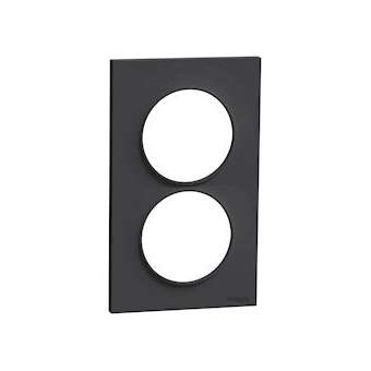 Odace Styl, plaque Anthracite 2 postes verticaux entraxe 57mm|Schneider Electric-SCHS540714