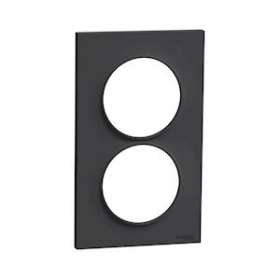 Odace Styl, plaque Anthracite 2 postes verticaux entraxe 57mm|Schneider Electric-SCHS540714