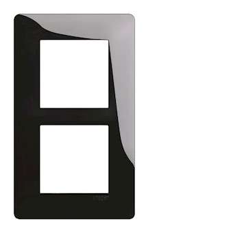 essensya Plaque 2 postes verticale entraxe 57mm Noire|Hager-HAGWE406N