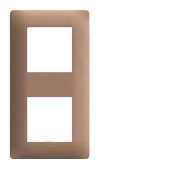 Essensya Plaque 2 postes réversible entraxe 71mm Bronze|Hager-HAGWE462