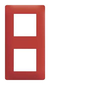 essensya Plaque 2 postes réversible entraxe 71mm Rouge émail|Hager-HAGWE472