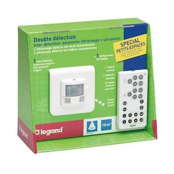 Prêt à poser détecteur ECO 2 Mosaic 048806 + télécommande 088235|Legrand-LEG048829