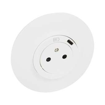 Prise de courant Surface avec chargeur USB Type-C dooxie plaque ronde - blanc|Legrand-LEG095056