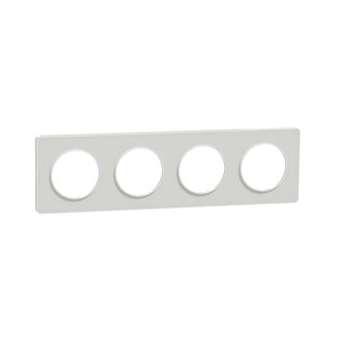 Odace Touch, plaque Translucide Blanc 4 postes horiz./vert. entraxe 71mm|Schneider Electric-SCHS520808R