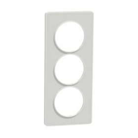 Odace Touch, plaque Translucide Blanc 3 postes verticaux entraxe 57mm|Schneider Electric-SCHS520816R